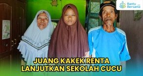 Juang Kakek Renta Lanjutkan Sekolah Cucu