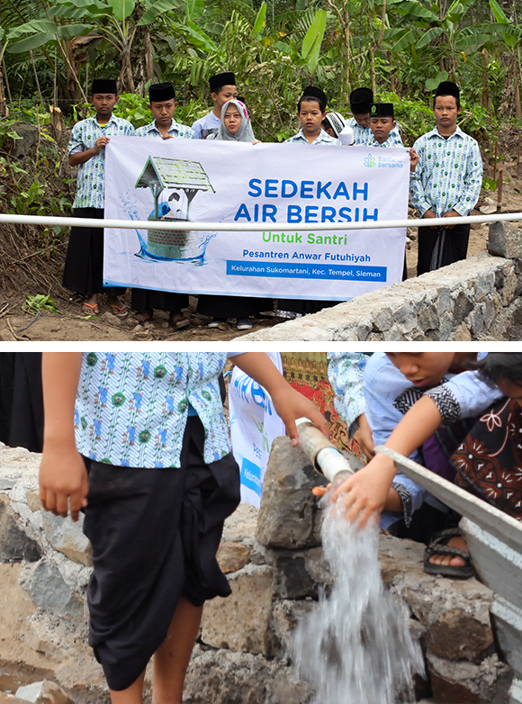 Wakaf Sumur Bor Untuk Santri Nur Futuhiyah - Bantubersama.com