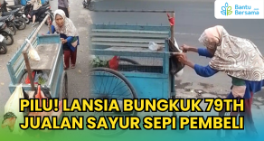 Pilu! Lansia Bungkuk 79th Jualan Sayur Sepi Pembeli